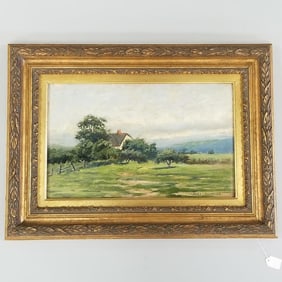 Alex Fournier framed signed oil painting on board- 16 1/4" x 22 1/2" O.D.