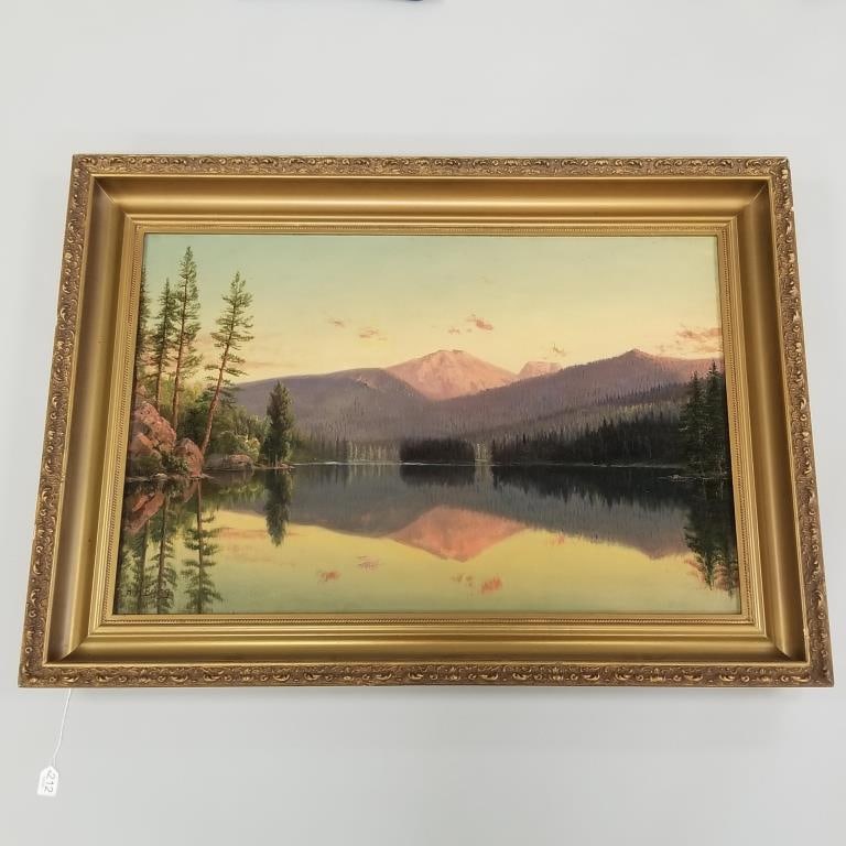 H. (Henry) H. Bagg framed signed oil painting on canvas - 26 1/2" x 36 1/4" O.D. (some repairs) (1 of 17)