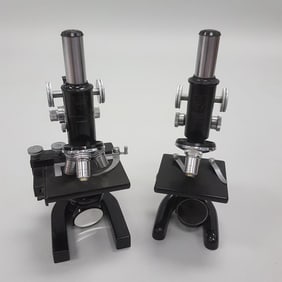 2 microscopes - Bausch & Lomb - 1 with case- case measures 15"x 8 1/2"x 7"