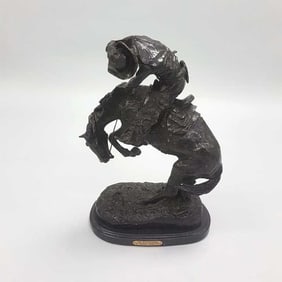Remington recast bronze- The Rattlesnake 23 1/2" tall
