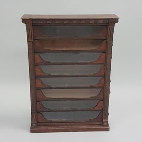 Antique 8-drawer Country Store ribbon cabinet- 31" tall 23"W 6"D