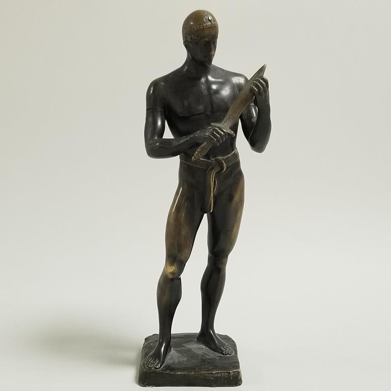 Antique signed bronze figure 9 1/2"T (1 of 15)