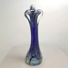 Rollin Karg large dichroic glass sculpture - 38"T high (few chips to underside)