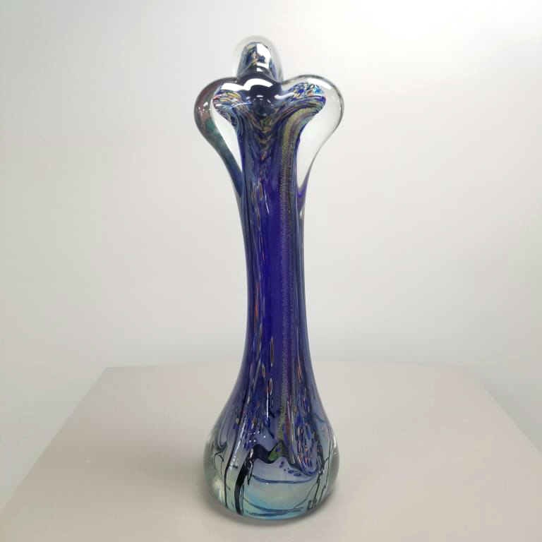 Rollin Karg large dichroic glass sculpture - 38"T high (few chips to underside): Rollin Karg large dichroic glass sculpture - 38"T high (few chips to underside)