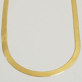 18k gold herringbone necklace 19.1g, 19"L