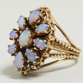 14k gold & opal ring- 8.3g, sz. 8 1/4