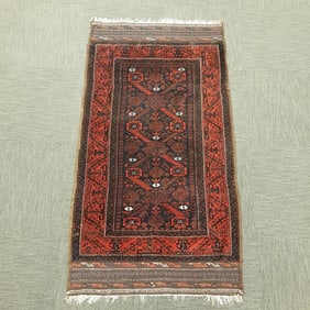 Antique Baluch hand woven rug approx. 41" x 78" (some as is - edge damage, wear, etc. )