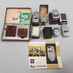 Group of vintage Leica, etc. meters including boxed set & manual
