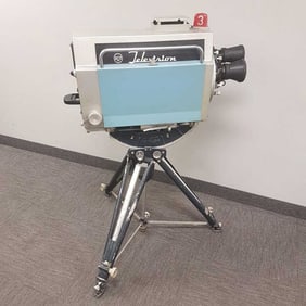 RCA TK60 television studio camera with tripod with Taylor-Hobson lens - Camera: 40" x 16" x 24"