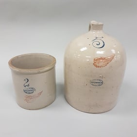 2 Red Wing Union stoneware items - 5 gallon beehive jug & 2 gallon crock