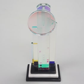 Latchezar Boyadjiev glass sculpture - 9" high (repair to base)