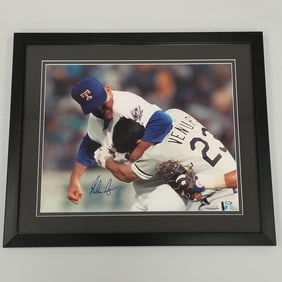 Nolan Ryan framed autographed print with hologram 26" x 22" O.D.