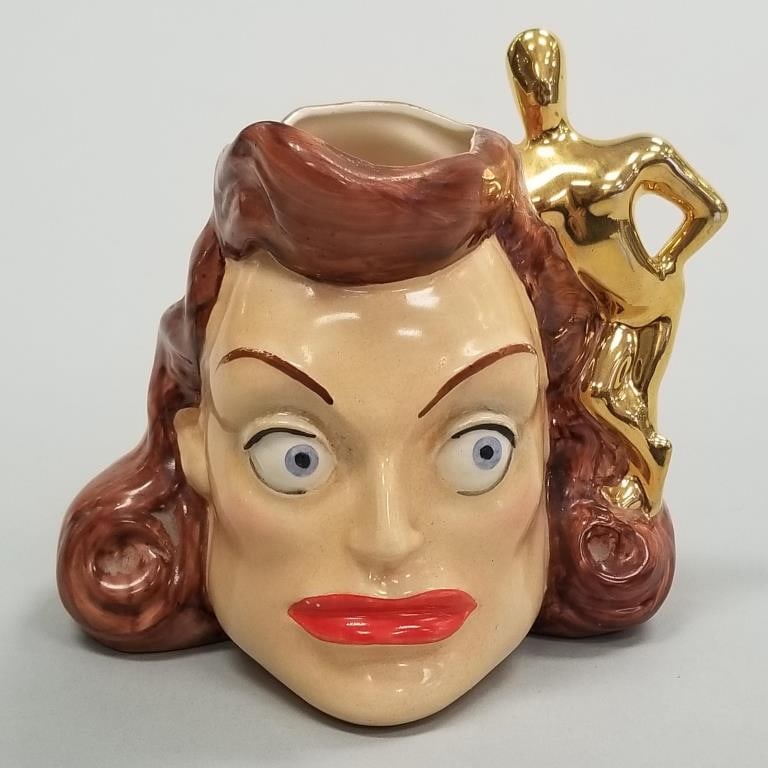 Barclay Hollywood hand decorated face mug - Joan Crawford - 6" wide x 5 3/4" high (1 of 10)