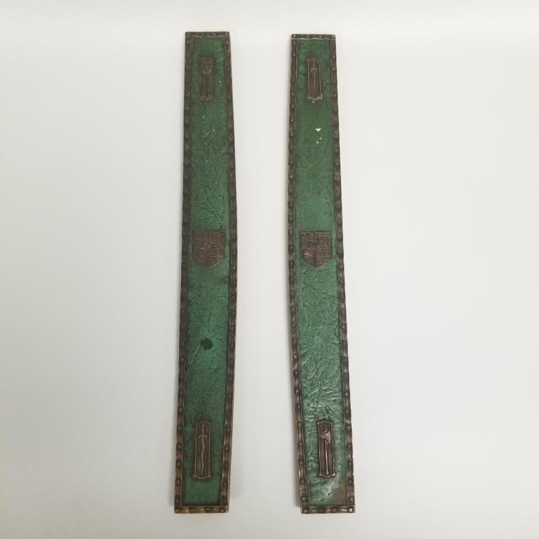 Tiffany Studios Heraldic pattern blotter ends - 19 3/8" long x 2 1/4" wide (1 of 10)