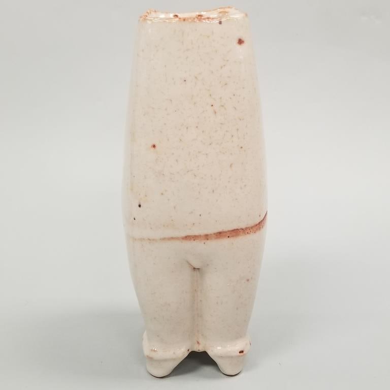 Unique Randy Johnston tall footed vase - stamped - 12  1/2" high (1 of 11)