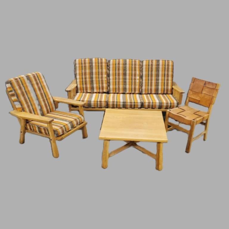 Suite Brandt ranch oak living room furniture incl. sofa, arm chair, side chair & coffee table sofa (1 of 20)