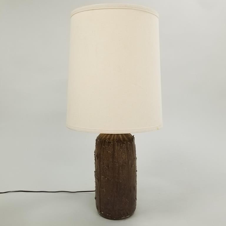 Mid-century modern brutalist pottery lamp 33 1/2" overall height (1 of 10)