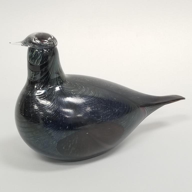 Iittala Finland art glass bird (nick to beak) - 10" wide x 7"H: Iittala Finland art glass bird (nick to beak) - 10" wide x 7"H