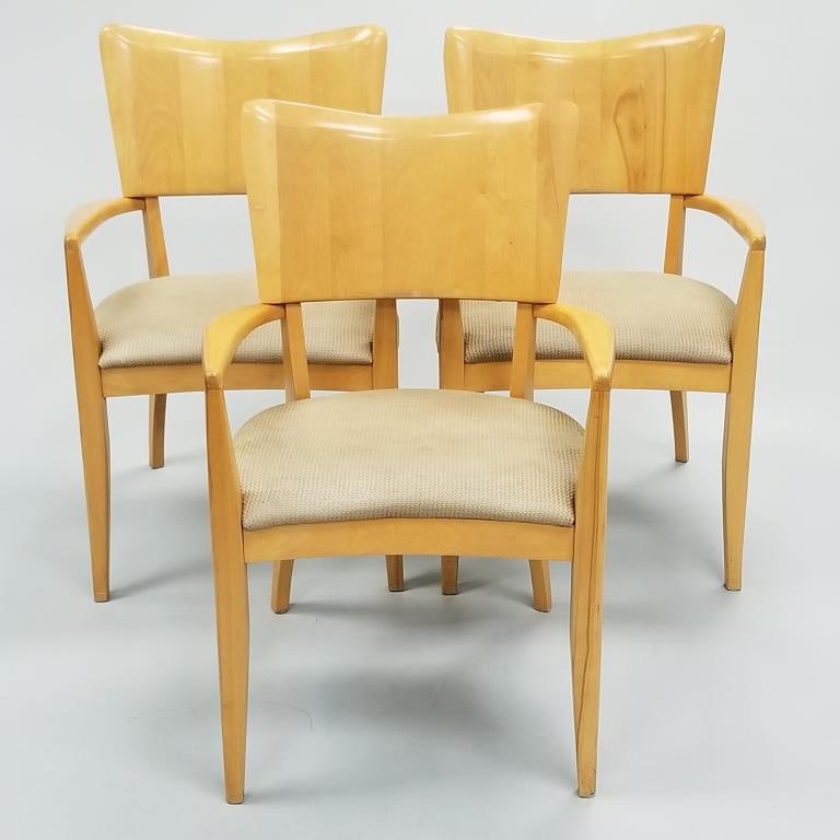 3 Heywood Wakefield armchairs - 34 1/2" high (some stains to upholstery) (1 of 16)
