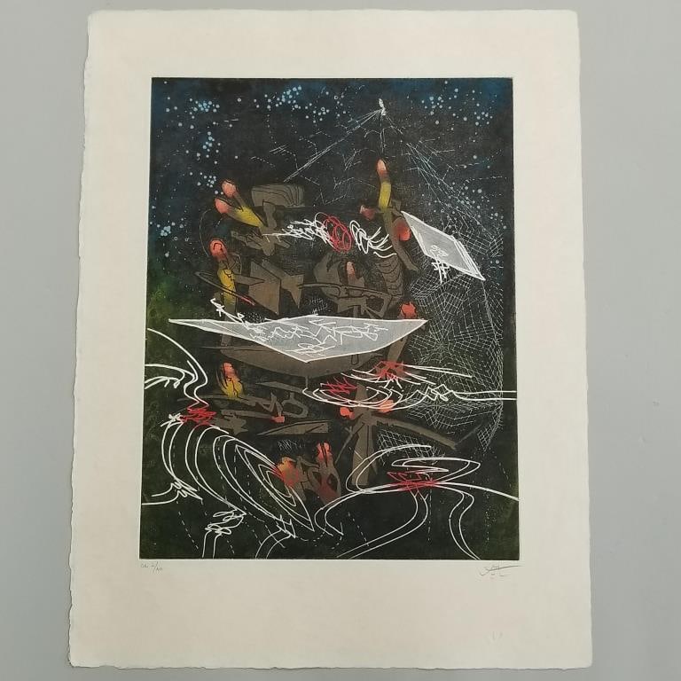 Roberto Matta pencil signed & numbered etching EA 4/10 - unframed - paper size approx. 20 1/2" x 26 (1 of 11)