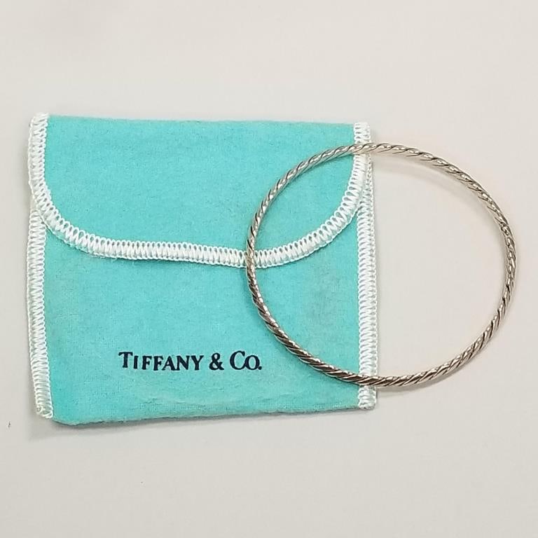 Tiffany & Co. sterling silver bangle bracelet; 11.4 grams; approx. 7 1/2" interior circumference (1 of 6)