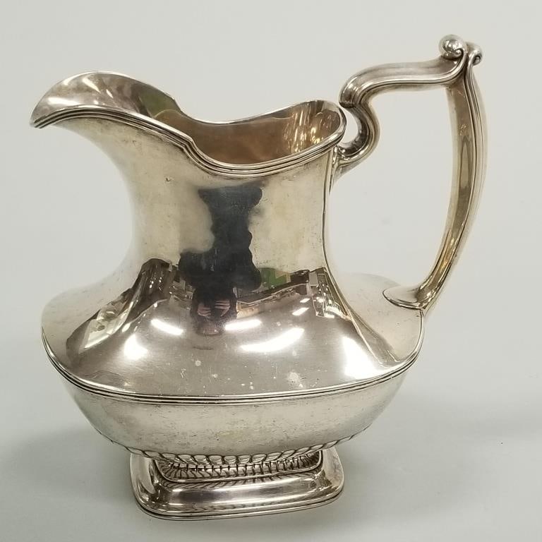 Gorham sterling silver water pitcher - monogrammed 32 troy oz.; 9 1/2" high (1 of 12)
