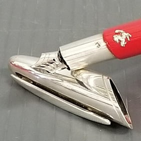 Montegrappa for Ferrari fountain pen: sterling silver & red lacquer w/ 18k gold nib, #FB 085/612 w/