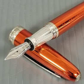 Krone K-Class Flambe fountain pen: sterling silver & orange w/ 18k gold nib, #029/888 w/ boxes