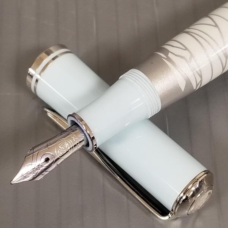 Pelikan Eternal Ice fountain pen: light blue resin w/ 18k gold nib, No#, w/ boxes (1 of 17)