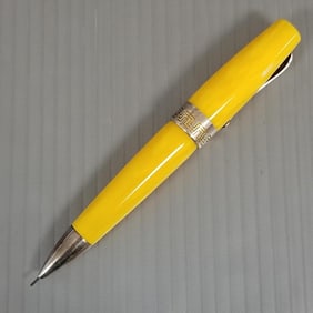 Montegrappa 1912 Symphony mechanical pencil: sterling silver & marbled yellow resin, No# w/ boxes
