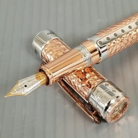 Montegrappa 1912 fountain pen: hammered copper w/ 18k gold nib, #1075/1912, No box
