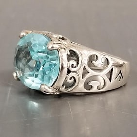 Silpada sterling silver & blue glass ring: sz. 8