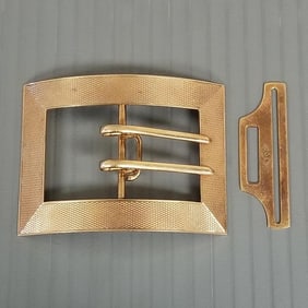 14k rose gold 2 pc. buckle - 25.5 grams total, 2 3/8" x 1 3/4"