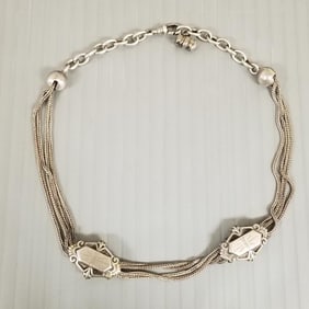 Antique Victorian silver slide chain - 15 grams, 13"L