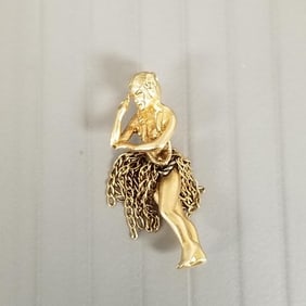 Tested 14k gold hula girl pendant - 2.8 grams, 7/8"L