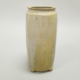 Warren Mackenzie tall footed vase - not stamped - 15 1/2"T 7"W 7"D