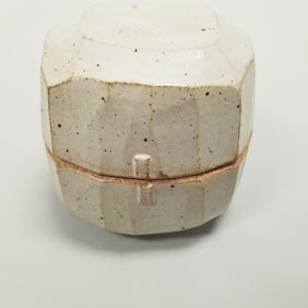 Warren Mackenzie 2-piece button box - not stamped- 5 1/2"T 6"W 5 3/4"D