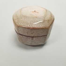 Warren Mackenzie 2-piece button box - not stamped 6" T 7 1/4"W 7 1/4"D