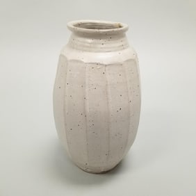 Warren Mackenzie large faceted vase - not stamped- 14 1/4"H 8 1/2"W 8 1/2"D