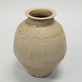 Warren Mackenzie large faceted bulbous vase - not stamped - 13 1/2"H 11"W 11"D