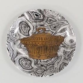 Fornasetti Malachite Italian plate - 1"H 8 1/4" W