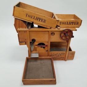 Antique "The Clipper" Grain Seed & Bean Cleaner A.T. Ferrell Co. 24"H 29"W 17"D