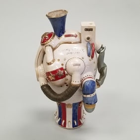 Paul Dresang, American, glazed ceramic sculpture "American Bullet Machine" (chips to rim, shrinkage