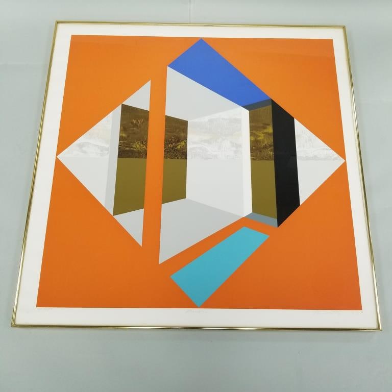 James Watson Twitty framed pencil signed & numbered 131/150 screenprint 1973 "Arlington"- 40 1/4"H (1 of 6)