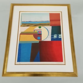 Max Papart France framed pencil signed & numbered HC VI/XV embossed lithograph- 46 1/2"H 39 1/2"W 1