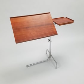 H.M.N. Danish modern rosewood tray table- 29 3/4"H 34 1/2"W 14 1/2"D(1" veneer split to inside edge,