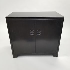 Michael Taylor for Baker Far East Collection black lacquered chest of drawers-1960's (minor