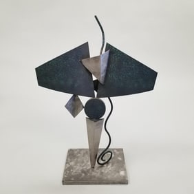 Post modern metal sculpture- 33 1/2"H 24"W 10"D