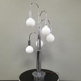 Mid-century modern chrome 4-light table lamp- 42 1/4"H 15"W