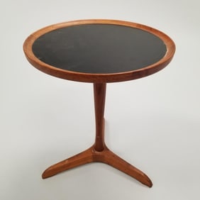 Hans Andersen Danish signed teak occasional table- 18"H 14 1/2"W